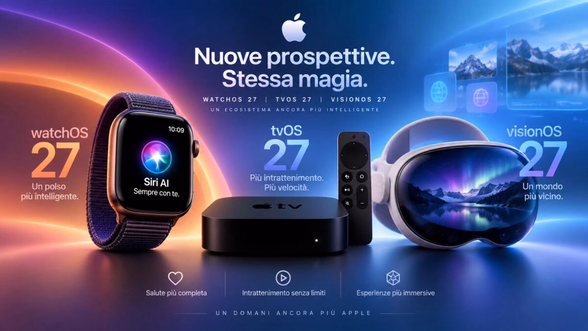 Apple rilascia watchOS 27, tvOS 27 e visionOS 27: tutte le novità, Siri AI, compatibilità e come aggiornare